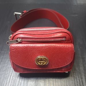 Gucci Cracked Calfskin Morpheus Belt Bag